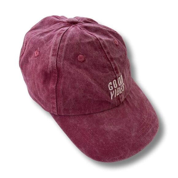 Vivian Roe “Good Vibes” Vintage Washed Distressed Baseball Cap - Picture 3 of 7